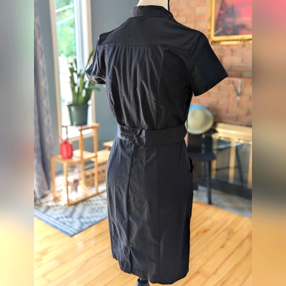 H&M Black Short Sleeve Shirt Dress with Button Front Size US 6 - Picture 4 of 6